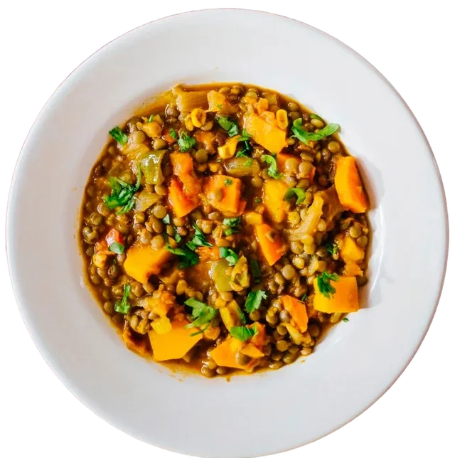 Блюдо из чечевицы с овощами